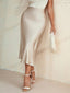 Jupe En Satin Taille Haute