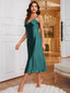 Nuisette en Satin Longue Verte