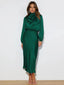 Robe en Satin Manche Longues