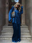 Ensemble Satin Bleu 2 Pièces