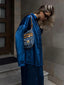 Ensemble Satin Bleu 2 Pièces