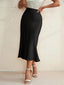 Jupe En Satin Taille Haute