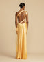 Robe Longue en Satin Jaune