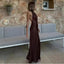 Robe en Satin Marron