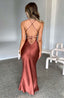Robe Longue en Satin Dos Nu