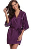 Peignoir en Satin uni coupe kimono avec ceinture