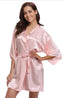 Peignoir en Satin uni coupe kimono avec ceinture