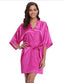 Peignoir en Satin uni coupe kimono avec ceinture
