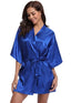 Peignoir en Satin uni coupe kimono avec ceinture