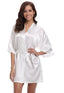 Peignoir en Satin uni coupe kimono avec ceinture