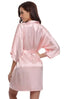 Peignoir en Satin uni coupe kimono avec ceinture