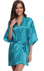 Peignoir en Satin uni coupe kimono avec ceinture