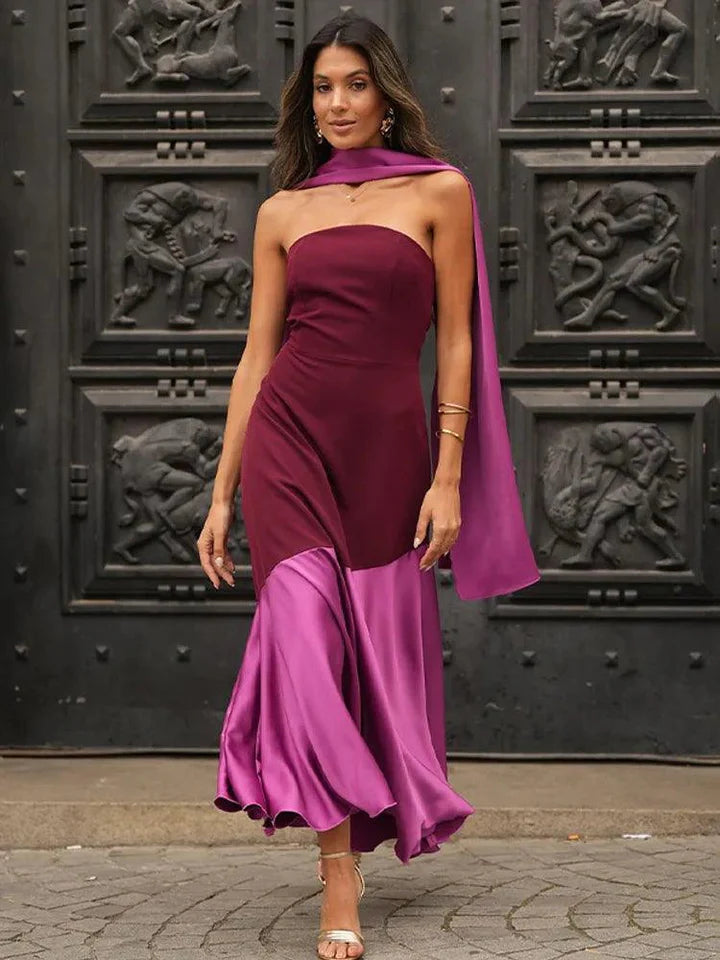 Une silhouette magnifiée par la fluidité du satin