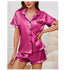 Pyjama 2 pièces en Satin avec short et manches courtes Femme