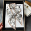 Foulard Satin Blanc Floral