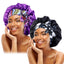 Bonnet de nuit en Satin avec motifs et ruban pour Femme