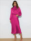 Robe longue en Satin à col haut