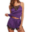 Pyjama en Satin 2 pièces avec finitions dentelle
