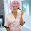 Bonnet de nuit en Satin avec motifs et ruban pour Femme