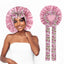 Bonnet de nuit en Satin avec motifs et ruban pour Femme