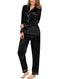 Pyjama en Satin doux pour femme manches longues