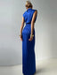 Ensemble en Satin Bleu Électrique