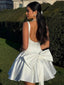 Robe en Satin Courte Blanche