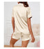 Pyjama 2 pièces en Satin avec short et manches courtes Femme