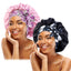 Bonnet de nuit en Satin avec motifs et ruban pour Femme