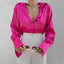 Chemise en Satin élégante à col ouvert pour Femme
