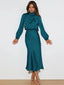 Robe en Satin Manche Longues