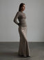 Jupe longue en Satin taille haute
