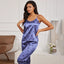 Pyjama en Satin 2 pièces à bretelles petits coeurs