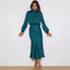 Robe longue en Satin à col haut