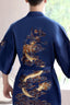 Kimono en Satin long pour homme avec motif dragon