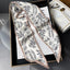 Foulard Satin Blanc Floral
