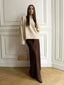 Jupe longue en Satin taille haute