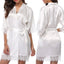 Peignoir en Satin avec dentelle fine et ceinture