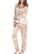 Pyjama en Satin doux pour femme manches longues