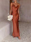 Robe longue en Satin demoiselle d'honneur