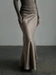 Jupe longue en Satin taille haute