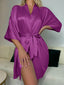 Peignoir en Satin Court Violet
