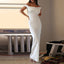 Robe longue élégante en Satin dos nu