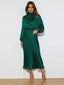 Robe en Satin Manche Longues