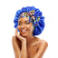 Bonnet de nuit en Satin avec motifs et ruban pour Femme