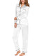 Pyjama en Satin doux pour femme manches longues