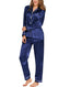 Pyjama en Satin doux pour femme manches longues