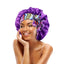 Bonnet de nuit en Satin avec motifs et ruban pour Femme