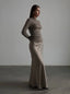 Jupe longue en Satin taille haute