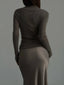 Jupe longue en Satin taille haute